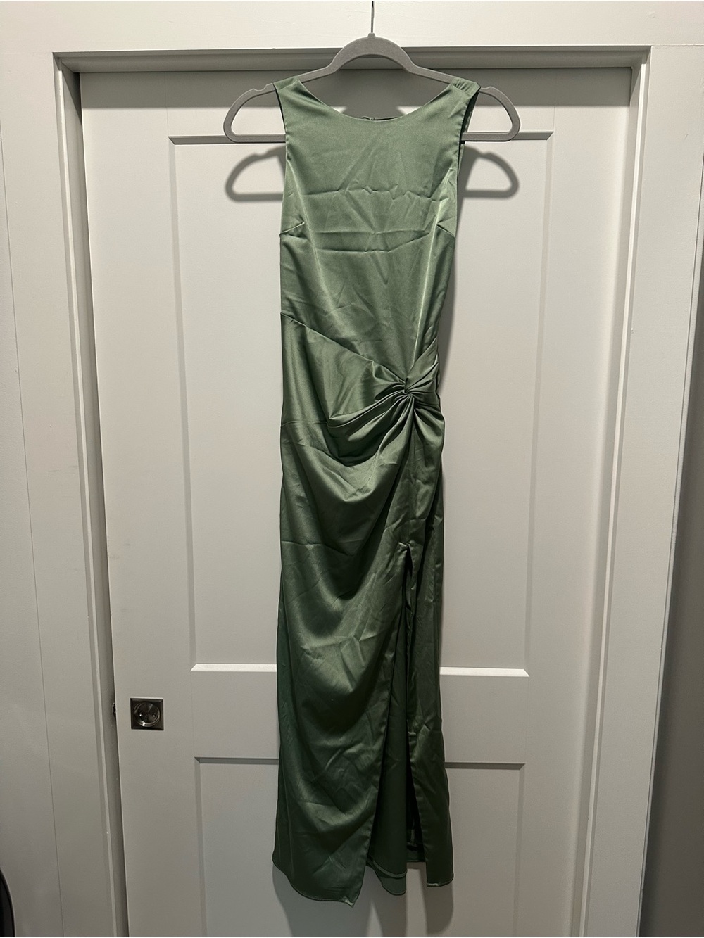 NWT Abercrombie and Fitch Sage Green Satin Maxi Dress